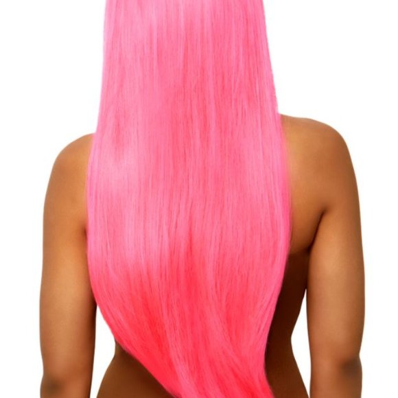 Adult Women's Hot Pink Straight Hair  Wig
